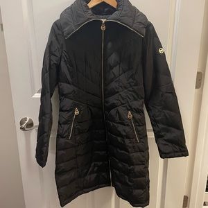 Michael Kors womens small Black long winter jacket